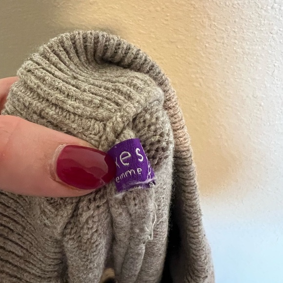 Axes Femme Tan Cable Knit High Rise Cropped Wide Leg Pants S - Picture 7 of 8